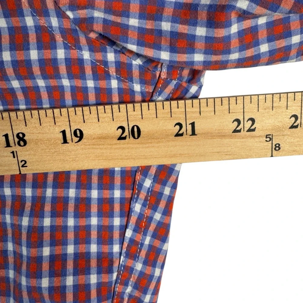 J.Crew Men's M‎ Red Blue Gingham Button Down Shirt Slim Fit Classic Prep